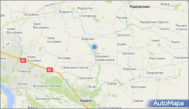 mapa Miszewko Strzałkowskie, Miszewko Strzałkowskie na mapie Targeo